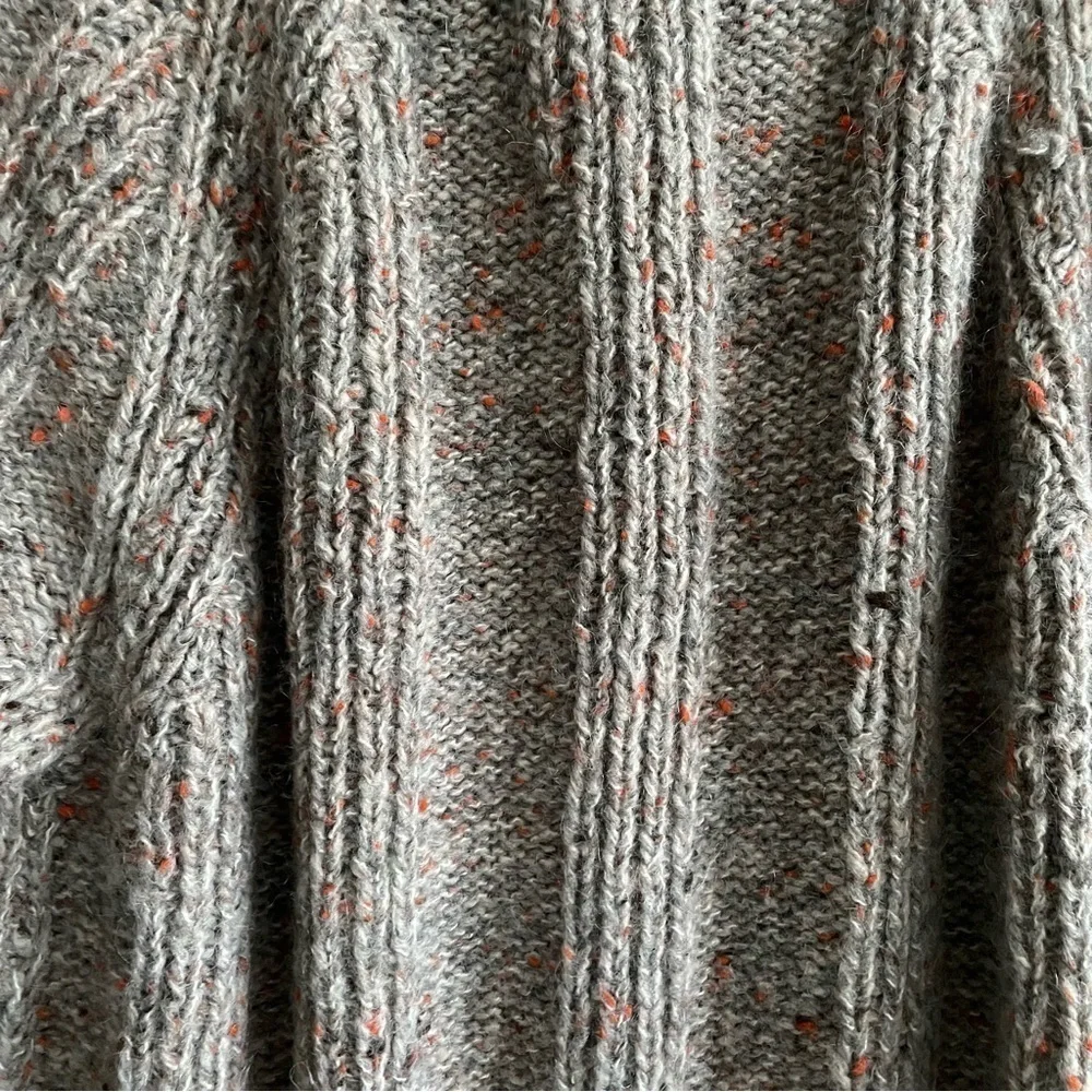 HAND KNIT Wool Button Front Long Cardigan Sweater Coat XL - Picture 8 of 9